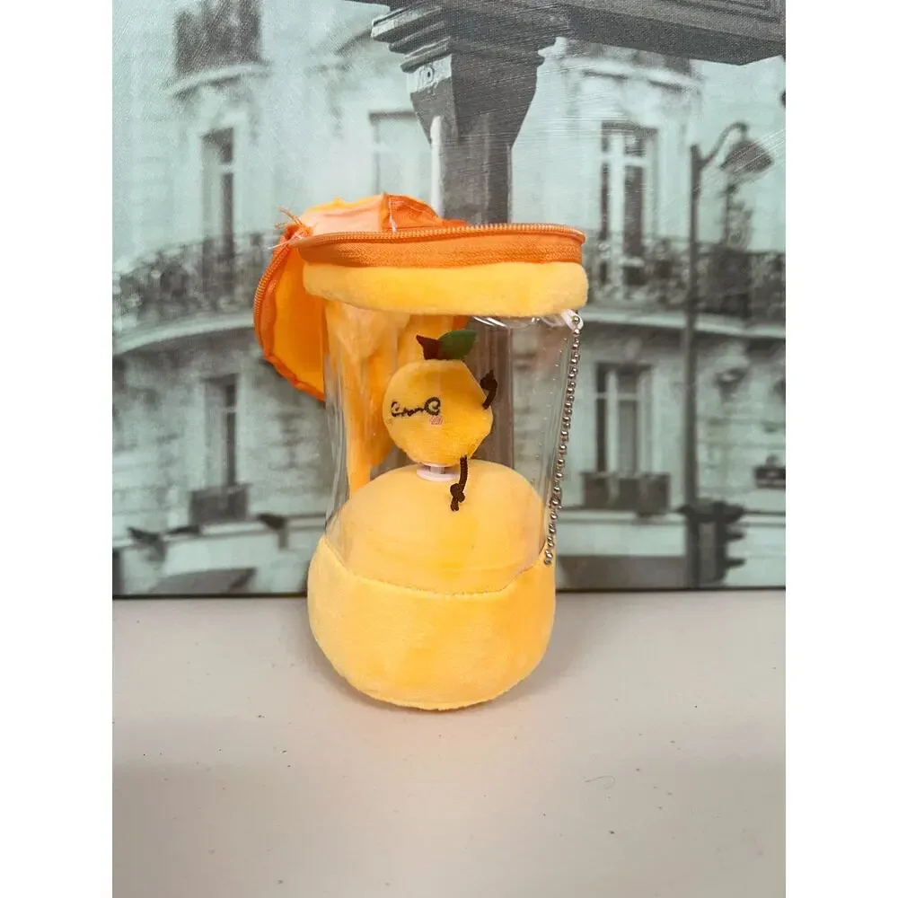 Cute Orange Plush Stress Relief Toy, Pull Shake Interactive Fidget Gift